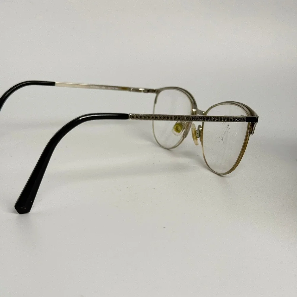 Swarovski SK 5296-3 005 Cat Eye Eyeglasses Black Silver Crystal 52-16-140